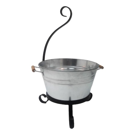 Next2Nature Galvanized Steel Planter with Iron Stand NE2433294